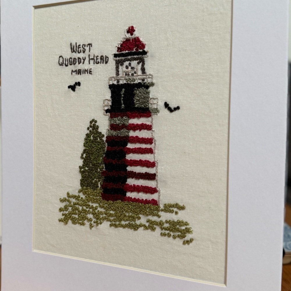 West Quoddy Head Lighthouse Embroidered Art - Picture 5 of 8